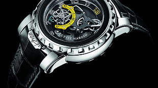 round silver-colored Ulysse Nardin watch