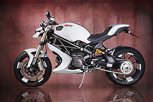 white and black Ducati sports bike