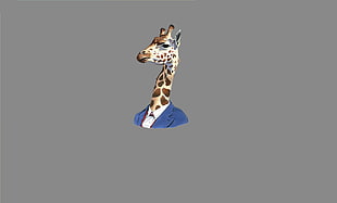 Giraffe illustration, giraffes, Gentleman, minimalism, animals