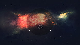 space, wireframe, deer, minimalism
