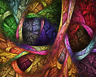 multicolored abstract artwork shown