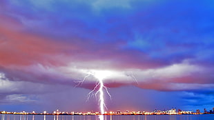 panoramic photo of lightning