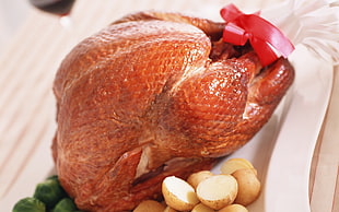 roasted chicken on the plate