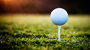 white and blue table lamp, macro, golf HD wallpaper