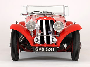 Aston martin,  1937,  Red,  Front view