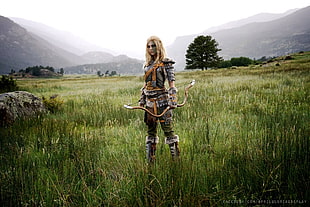 female archer video game digital wallpaper