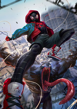 Venom poster, digital art, Venom, Miles Morales, Spider-Man