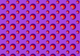 purple backdrop and red circle digital wallpaper
