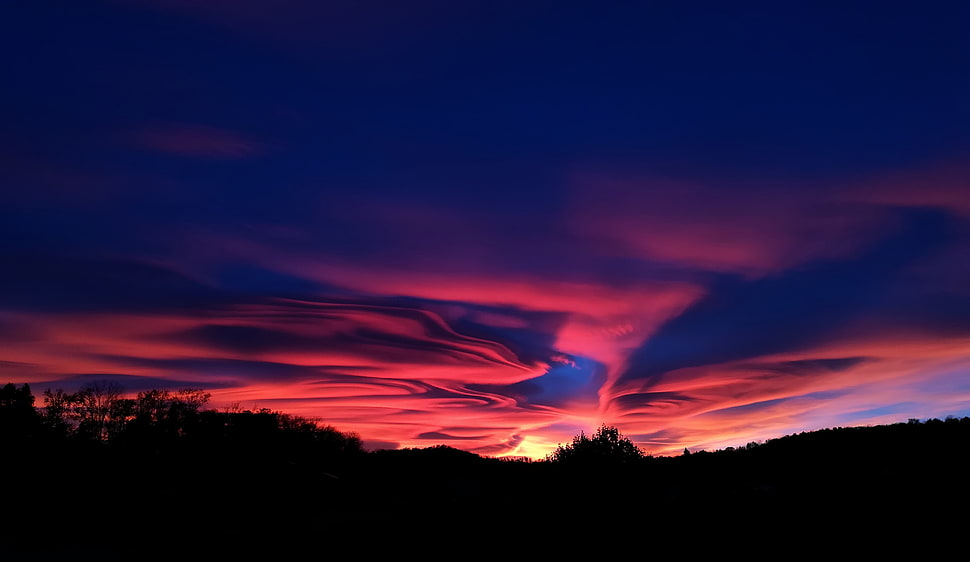 golden housr, Sky, Sunset, Clouds HD wallpaper