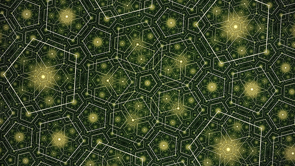 green and yellow illustration HD wallpaper