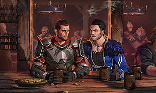 two male cartoon illustration, Mass Effect, video games