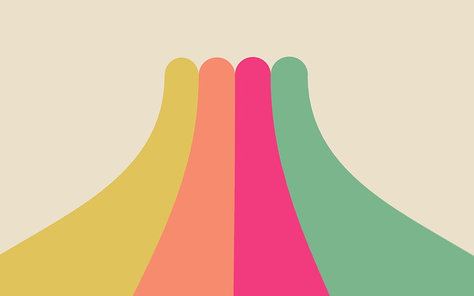 pink and multicolored illustration HD wallpaper