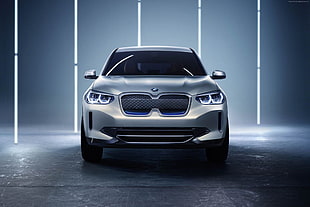 silver BMW vehicle, BMW iX3, electric cars, 4k