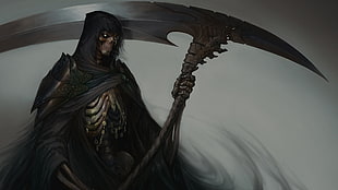 grim reaper, death, scythe, Grim Reaper, fantasy art HD wallpaper