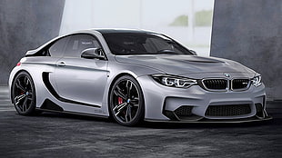 silver BMW M4 coupe
