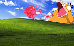 orange animal cartoon character illustration, Psyduck, Pokémon