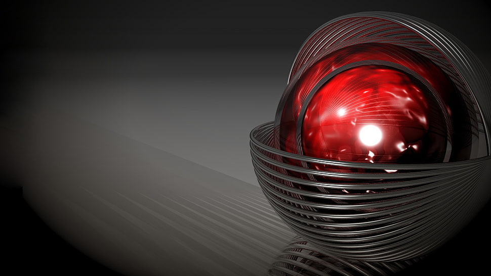 round red and gray ornament HD wallpaper
