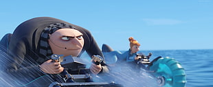 Despicable Me Gru and yellow haired female characters HD wallpaper