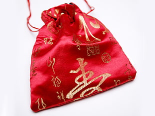 red string bag