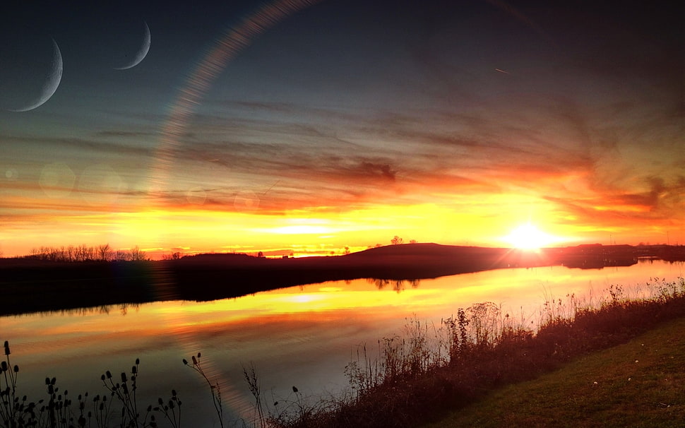 photo sunset HD wallpaper