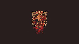 chest bone with organ digital wallpaper