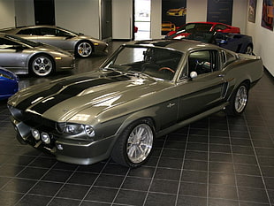 gray and black muscle car, car, Ford Mustang, Shelby, Lamborghini HD wallpaper