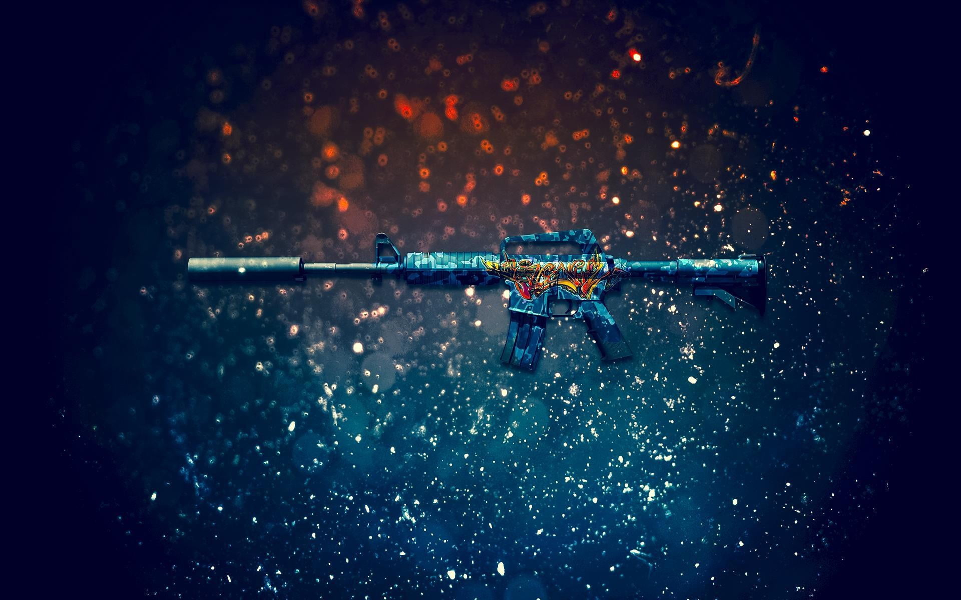 blue and red Counter Strike Global Offensive rifle skin, Counter-Strike: Global Offensive, Counter-Strike
