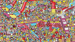 assorted-color factory digital wallpaper, Waldo, puzzles, detailed