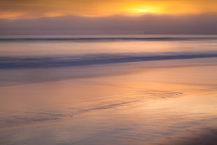 landscape photo of sea during golden hour