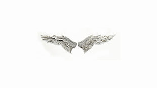 gray wings, wings, white background HD wallpaper