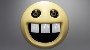smiley illustration, emoticons, humor, 3D, awesome face