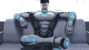 Cyborg animated character wallpaper, comic books, Marvel Comics, Iron Man, Superior Iron Man HD wallpaper
