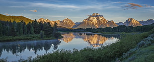 body of water and gray mountain during day time, grand teton national park HD wallpaper