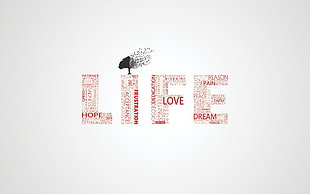 Life print in white background