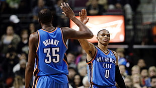 Kevin Durant and Russell Westbrook, NBA, Kevin Durant, basketball, sports