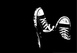 pair of white-and-black sneakers digital wallpaper, Converse, shoes HD wallpaper