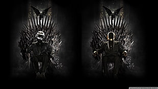 two Game Of Thrones chairs collage