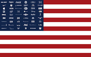 USA flag illustration, flag, brands, Google, Microsoft