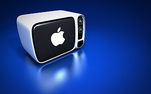 white and black Apple gadget digital wallpaper