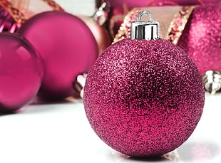 glittered pink bauble