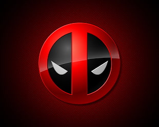 round red and black logo, Deadpool