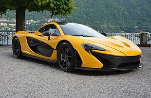 photography of yellow McLaren P1