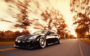 black Infiniti coupe, Infiniti, Stance, G37, car HD wallpaper