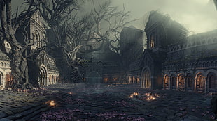 castle digital wallpaper, Dark Souls III, video games, Curse-Rotted Greatwood HD wallpaper