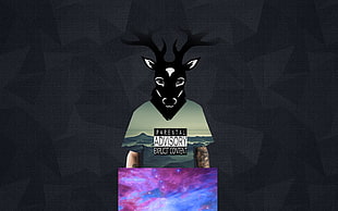 deer, universe, space, abstract HD wallpaper