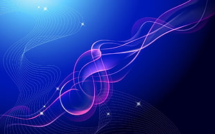 pink and blue abstract 3D wallpaper