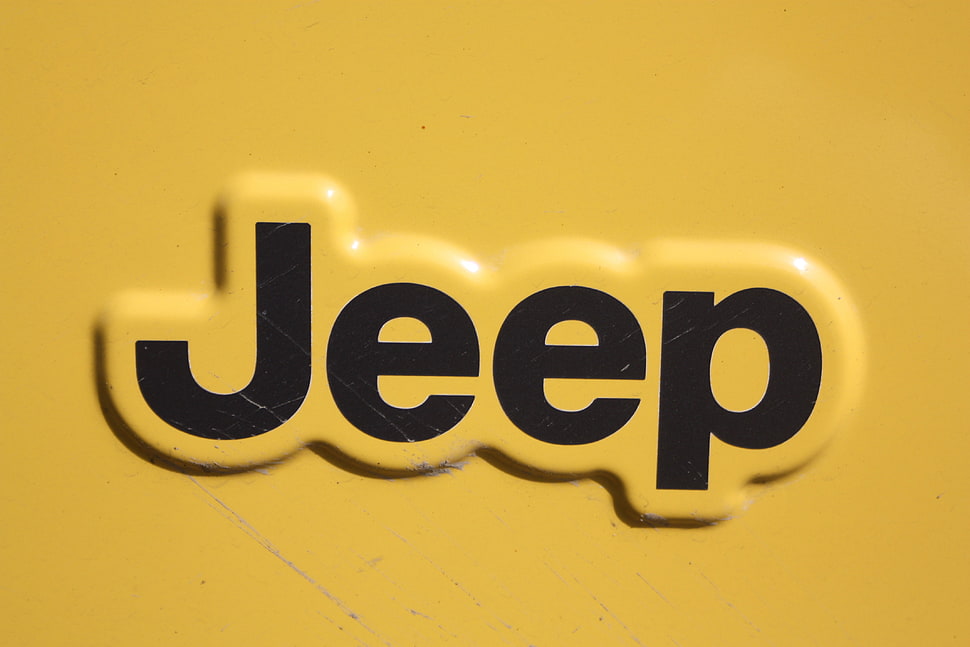 yellow and black Jeep logo, Jeep, logo HD wallpaper