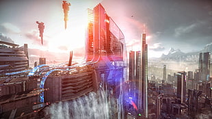 high rise buildings 3D wallpaper