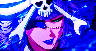 female one-eye anime character illustration, Bleach, manga, anime, eye patch