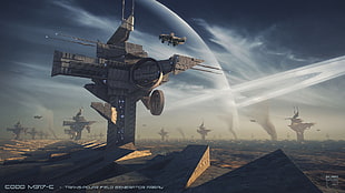 game poster, artwork, futuristic, science fiction, digital art